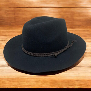 Vintage NEW Something Special Fedora Hat Black 100% Wool Western Festival NWT